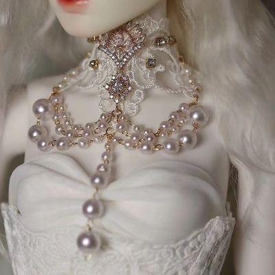 taobao agent [Moon Phase Thirteen] [Trafficking] BJD pearl chain collar three -point four -point baby use accessories