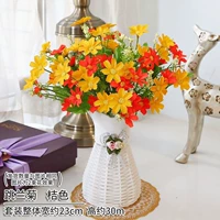 Оранжевая прыжковая орхидея хризантема+цветочная корзина