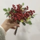 hoa tử đằng giả Một bó 6 hạt keo nhỏ hoa để bàn hoa trang trí nhà cửa quả mọng Giáng sinh trái cây nhỏ màu đỏ trái cây nhân tạo hoa trái cây tốt lành hoa giả de bàn thờ chúa bình hoa giả trang trí