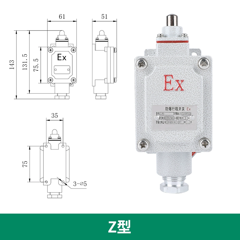 Công tắc hành trình chống cháy nổ Schneider Electric loại B DLXK LX5-15B/5d pít tông bàn đạp đôi lx5- công tắc hành trình loại nhỏ công tắc hành trình loại nhỏ Công tắc hành trình