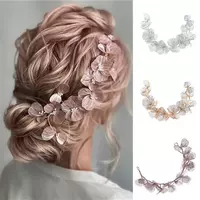 Wedding Bridal Leaf Pearl Headband Hairband Tiara For Women