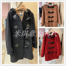 电竞夹克/外套 意大利代购bur??berry/巴??宝莉女士黑色过膝牛角扣毛呢大衣外套 Bur??berry/??