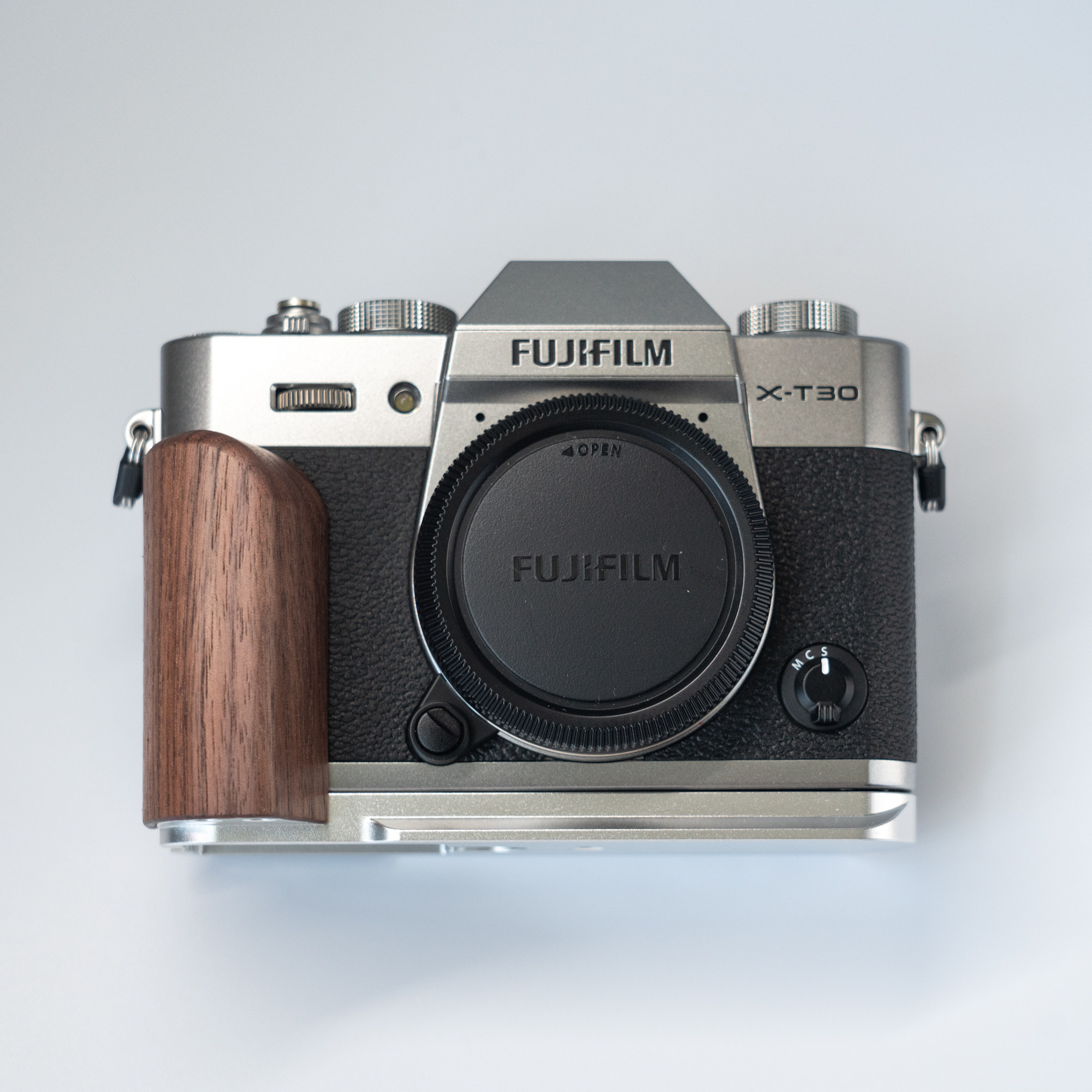 Wood L Hand Grip For Fujifilm Fuji XT30ii Camera Alloy Baseplate