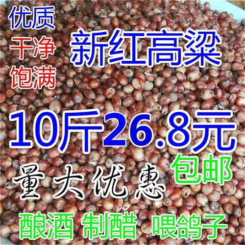 [2023年正宗新东北本地红高粱带皮红高粱米去壳红高梁酿酒高粱10斤]