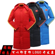 Trung Quốc đội tuyển quốc gia thể thao bông áo mùa đông trẻ em dày thể thao dài xuống áo khoác bông nam giới và phụ nữ đào tạo áo khoác