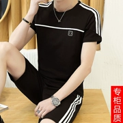 Mùa hè 2019 nam tay ngắn phù hợp với phiên bản Hàn Quốc của xu hướng tự tu luyện hai mảnh thể thao giản dị một bộ đồ quần áo nam - Bộ đồ
