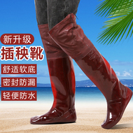 Tất nam nữ đế mềm đi ruộng, giày đi ruộng siêu cao đến đầu gối, ủng đi mưa dài buộc dây, ủng đi câu cá, ủng đi mưa lội nước ủng bảo hộ cao cổ