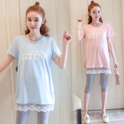 Phụ nữ mang thai mùa hè cotton phù hợp với 2018 mới dài ngắn tay áo phụ nữ mang thai t-shirt dress phụ nữ mang thai áo khoác mùa hè