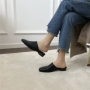 Khí hậu retro !! Hàn Quốc đầu nhỏ vuông với giày sữa mẹ thấp gót đơn giản hoang dã một nửa dép thấp giày đơn - Giày cắt thấp giày mcqueen nữ