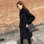 Mùa thu đông 2019 phiên bản cổ điển mới của Hàn Quốc của len Người đàn ông nhỏ nhắn thời trang Áo len ngắn màu đen Hepburn - Áo Hàn Quốc áo khoác măng tô kaki nữ