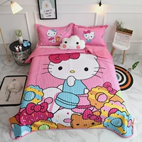giường cartoon bông mùa thu ấm áp và mùa đông cho trẻ em bao gồm mảnh duy nhất của pha lê bông nhung ba mảnh bìa giường là tấm bìa dày - Trải giường ga giường cưới
