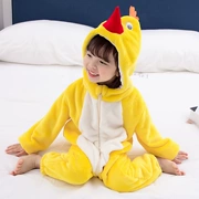 Babyiesies flannel mùa xuân và mùa thu 9 bộ đồ ngủ cho nữ 6 tháng Quần áo trẻ em lông cừu san hô ra ngoài mùa thu và mùa đông