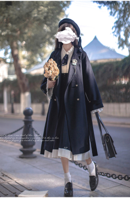 taobao agent Ho Tao Mi Elegant Double Disposal Mid -length Slender Coat