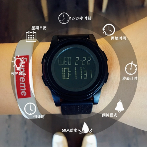Универсальные водонепроницаемые мужские часы для отдыха подходит для мужчин и женщин, трендовые цифровые часы, в корейском стиле, простой и элегантный дизайн