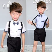 Ngày của trẻ em Flower Girl Dress Máy Chủ Boy Boy Lớn Trẻ Em Trang Phục Boy Bib Chương Trình Biểu Diễn Thiết Lập Mùa Hè