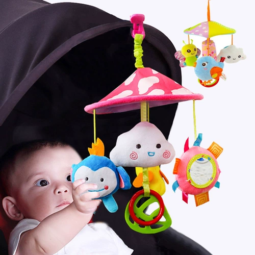 Коляска для новорожденных, игрушечная машина, подвеска, игрушка на кроватку, успокаивающая ткань, 6 мес.
