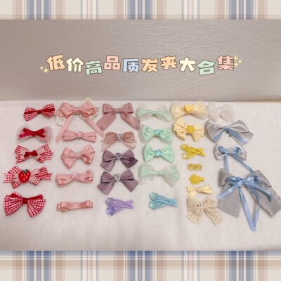 taobao agent Original hairpin Liuyi cute dopamine Lolo Tower hand -made head jewelry head jewelry bow sisters
