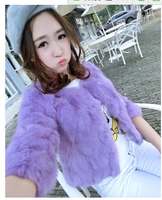 2018 mùa thu và mùa đông mới bất rabbit fur coat ngắn nữ vòng cổ Slim mỏng chống mùa giải phóng mặt bằng đặc biệt áo dạ lông