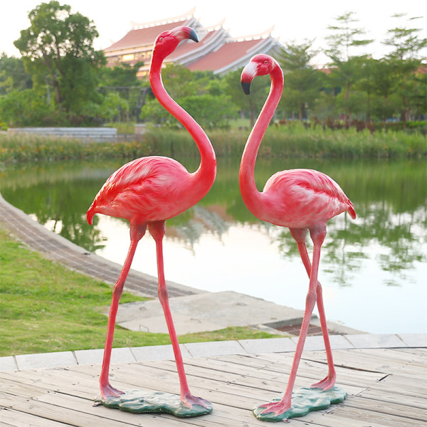 Стеклянная модель животного, украшение для ногтей, фламинго