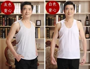 Cotton lỏng đơn giản lụa lụa vest nam trung niên cotton thoáng khí mùa hè cotton nam mùa hè - Áo vest