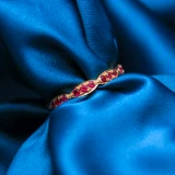 Золотая бриллиантовая рубиновая инкрустация камня, натуральное кольцо с камнем, ювелирное украшение из Мозамбика, 18 карат, розовое золото