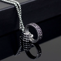 Ожерелье из нержавеющей стали, длинная подвеска, аксессуар для влюбленных, в корейском стиле, в стиле панк, европейский стиль
