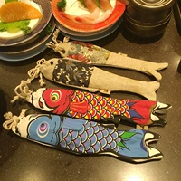 Японский сувенир, деревянная сумка, ложка, палочки для еды, комплект, посуда, карп
