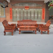 Xuanyi Redwood Gỗ hồng mộc Miến Điện Từng bước 123 sofa trái cây gỗ hồng mộc lớn nội thất gỗ gụ - Bộ đồ nội thất