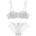 Sản phẩm mới Dày Dày Dày 1/2 Nửa Cup Top Bra Gather Bra Set Đồ lót ren Pháp Sexy - Bộ đồ lót Bộ đồ lót