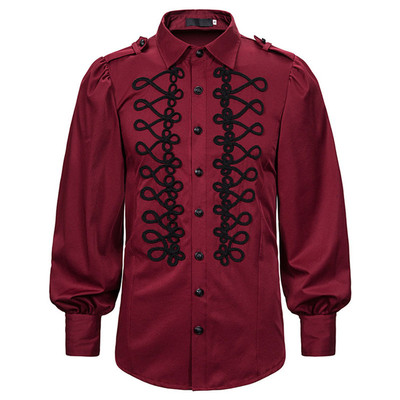 taobao agent Medieval Punk Men's Retro European Palace Flower Lantern sleeve Shirt Male Bubble Sleeve Sleeve Shirt Men