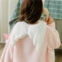 Nhật Bản dễ thương ngọt ngào em gái mùa thu và mùa đông áo ngủ nữ mùa đông đồ ngủ nữ dài tay áo ngủ dày dày lông cừu san hô ấm váy lanh mặc hè