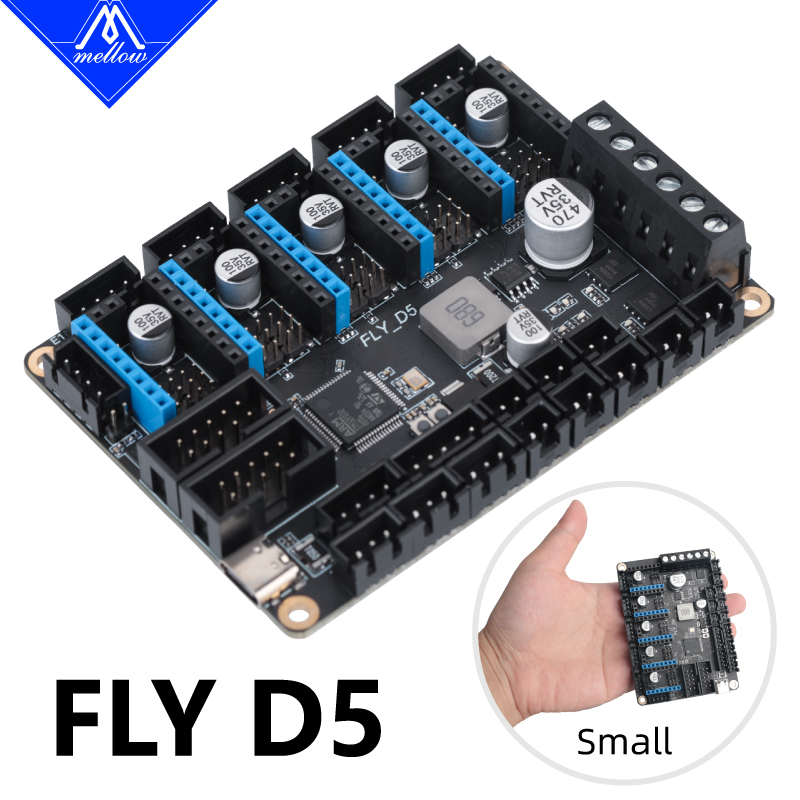 Phụ tùng máy in 3D bo mạch chủ Fly-D5 5 trục êm dịu có sẵn với phần mềm Klipper với chip Can máy in 3d giá rẻ may in gia re