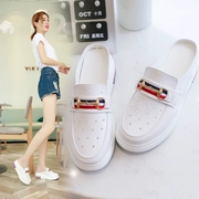 Mùa hè 2018 mới nhỏ giày trắng Baotou nửa dép nữ phiên bản Hàn Quốc đế dày dày lười thời trang hoang dã mang dép