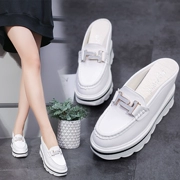 Baotou một nửa dép nữ platform 2018 Thời trang mới của Hàn Quốc mặc ngoài tăng giày nữ nêm giày lười