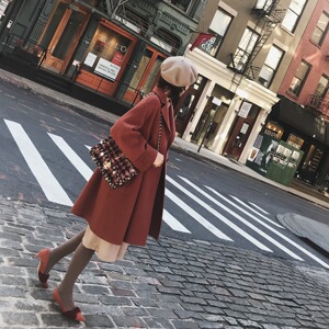 ◆ Chống nếp gấp theo mùa ◆ ZOWZOW 呛 口 小 辣椒 Tất cả áo len len Mùa đông phần dài Hai mặt Z17301