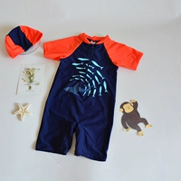 Trẻ em của Anh một mảnh áo tắm trai bãi biển cá mập kem chống nắng trẻ em kem chống nắng bé cậu bé lớn triều lướt quần áo đồ bơi nàng tiên cá cho be gái