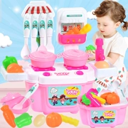 Đồ chơi trẻ em Bắc Mỹ chơi nhà nấu ăn đồ chơi nhà bếp 1-2-3 tuổi trai và gái mô phỏng bếp có thể được lưu trữ