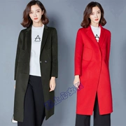 Áo khoác cashmere hai mặt 2017 mùa đông và mùa thu Phiên bản Hàn Quốc của phần dài của tất cả các mẫu áo khoác len khâu tay - Áo len lót đôi