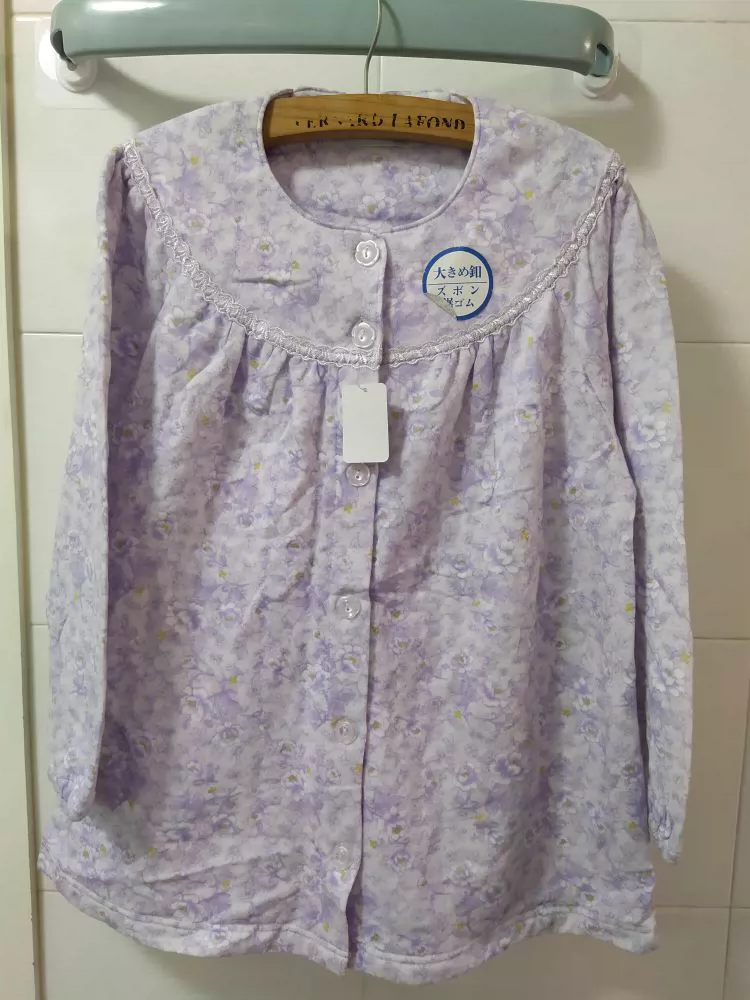 Xử lý mất mã nhỏ S code áo ngủ một mảnh không khí cotton ấm áp Bộ đồ ngủ của phụ nữ đóng lên làm việc nhà thuận tiện - Pyjama