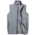 Mùa thu và mùa đông nam len nhung vest chất béo cardigan cộng với nhung ấm trung niên của nam giới dệt kim vest vest nam Dệt kim Vest