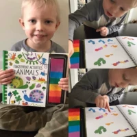 Детская живопись пальцами, живопись печати по живописи комбинированная игровая книга экологически чистое пигмент