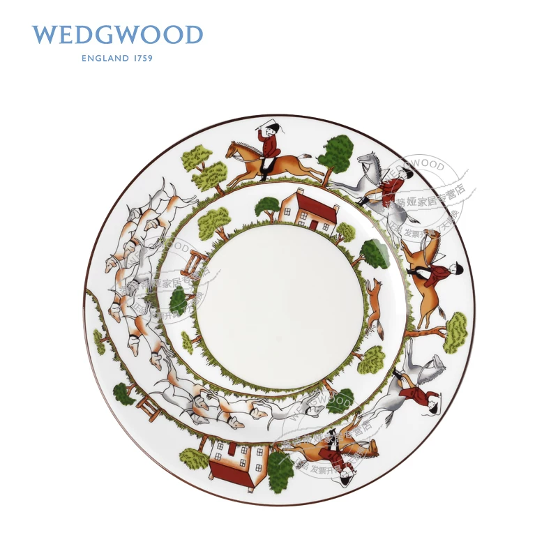 Wedgwood Woodwood Hunting Scene Hunting Series 27CM bone porcelain flat disk