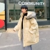 Leman Jin Jun áo khoác cotton sáng bóng nam lỏng lẻo mùa đông lớn lông cổ áo xuống áo khoác cotton thương hiệu áo khoác rắn màu - Bông Bông