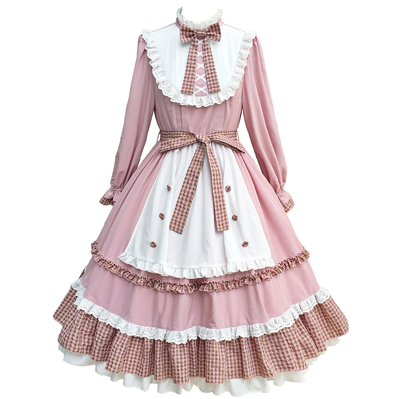 [Miss Ball]【 Bohr miss op 】 with puji original self-control Lolita Dress Small stand collar maid apron Big swing