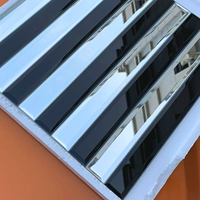 Серебряное зеркало с длинной полосой черное зеркало