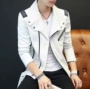 Da nam sinh viên áo khoác thời trang 2018 xe máy quần áo thanh niên Slim Hàn Quốc phiên bản của chiếc áo đẹp trai mùa xuân và mùa thu áo nam áo bomber nam
