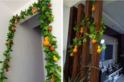 Mô phỏng bầu trái cây mây giả kéo hoa ống trang trí phòng khách hoa nho lá giả lá nhựa - Hoa nhân tạo / Cây / Trái cây