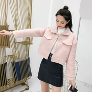 Áo khoác len nữ ngắn đoạn Xiao Nizi phiên bản Hàn Quốc 2018 mùa thu đông mới