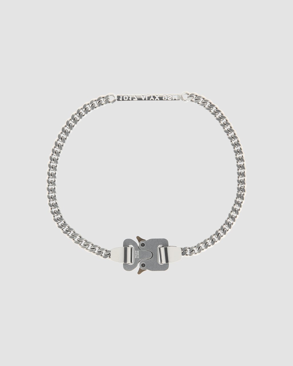 Silver Necklace20ss1017ALYX9SMCHAINNECKLACE Metal buckle function Necklace Pounds Hollow out hero chain