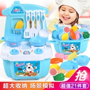 Trẻ em chơi nhà bếp nấu ăn đặt bàn mô phỏng bé trai bếp 3-6 tuổi có thể chứa đồ chơi